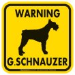 画像2: [MAGSIGN] WARNING G. SCHNAUZER マグネット＆ステッカー：ジャイアントシュナウザー(ホワイト/イエロー/オレンジ) 注意 英語 正方形 車＆屋外用(防水性/耐光性) 日本製 (2)