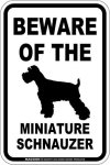 画像1: [MAGSIGN] ミニチュアシュナウザー 注意 英語 マグネット＆ステッカー BEWARE OF THE MINIATURE SCHNAUZER 車/屋外用 日本製 (1)