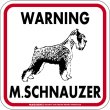 画像4: [MAGSIGN] WARNING M. SCHNAUZER マグネット＆ステッカー：ミニチュアシュナウザー(ホワイト/イエロー/オレンジ) 注意 英語 正方形 車＆屋外用(防水性/耐光性) 日本製 (4)
