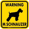 画像2: [MAGSIGN] WARNING M. SCHNAUZER マグネット＆ステッカー：ミニチュアシュナウザー(ホワイト/イエロー/オレンジ) 注意 英語 正方形 車＆屋外用(防水性/耐光性) 日本製 (2)