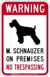 画像1: [MAGSIGN] ミニチュアシュナウザー 警戒 英語 立入禁止 マグネット＆ステッカー WARNING M.SCHNAUZER ON PREMISES NO TRESPASSING 車/屋外用 日本製 (1)