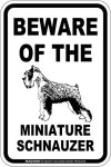 画像2: [MAGSIGN] ミニチュアシュナウザー 注意 英語 マグネット＆ステッカー BEWARE OF THE MINIATURE SCHNAUZER 車/屋外用 日本製 (2)
