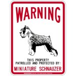 画像1: [MAGSIGN] MINIATURE SCHNAUZER 注意 英語 WARNING 警告/保護/警戒 車 屋外用 マグネット＆ステッカー 日本製：ミニチュアシュナウザー (1)