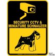 画像2: ミニチュアシュナウザー＆防犯カメラ 監視 警戒中 英語 マグサイン(マグネット/ステッカー)：SECURITY CCTV ＆ MINIATURE SCHNAUZER [MAGSIGN] (2)