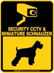 画像1: ミニチュアシュナウザー＆防犯カメラ 監視 警戒中 英語 マグサイン(マグネット/ステッカー)：SECURITY CCTV ＆ MINIATURE SCHNAUZER [MAGSIGN] (1)