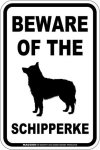 画像1: [MAGSIGN] スキッパーキ 注意 英語 マグネット＆ステッカー BEWARE OF THE SCHIPPERKE 車/屋外用 日本製 (1)