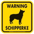 画像2: [MAGSIGN] WARNING SCHIPPERKE マグネット＆ステッカー：スキッパーキ(ホワイト/イエロー/オレンジ) 注意 英語 正方形 車＆屋外用(防水性/耐光性) 日本製 (2)