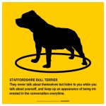 画像2: STAFFORDSHIRE BULL TERRIER'S POEM [MAGSIGN] ポエムシリーズ マグネット＆ステッカー 防水/耐水・耐光性 日本製 英語＆シルエット：スタッフォードシャーブルテリア（ホワイト/イエロー） (2)