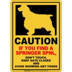 画像2: [MAGSIGN] CAUTION IF YOU FIND マグネット＆ステッカ：スプリンガースパニエル（ホワイト/イエロー） 手を出さない ドアは閉めたまま 食べ物は見せない 英語 警戒 車 屋外用(防水/耐水・耐光仕様) 日本製 (2)
