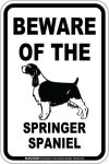 画像2: [MAGSIGN] スプリンガースパニエル 注意 英語 マグネット＆ステッカー BEWARE OF THE SPRINGER SPANIEL 車/屋外用 日本製 (2)