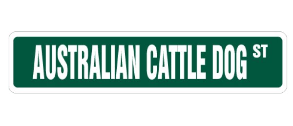 画像1: オーストラリアンキャトルドッグ 英語看板 アメリカ道路標識 ストリートサインボード：AUSTRALIAN CATTLE DOG ST[MADE IN U.S.A] (1)