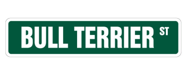 画像1: ブルテリア 英語看板 アメリカ道路標識 ストリートサインボード：BULL TERRIER ST[MADE IN U.S.A] (1)