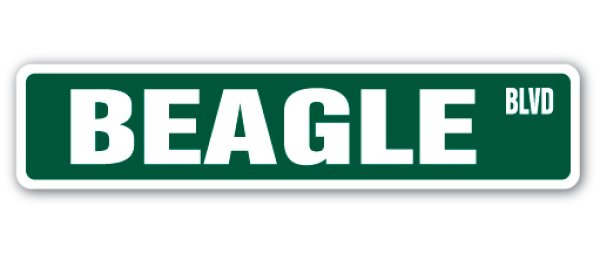 画像1: ビーグル 英語看板 アメリカ道路標識 ストリートサインボード：BEAGLE BLVD[MADE IN U.S.A] (1)