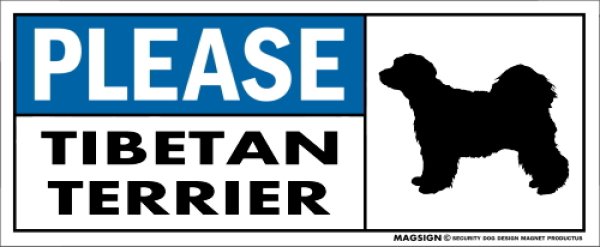 画像1: [MAGSIGN] チべタンテリア マグネット＆ステッカー 犬 英語 喜ばせる 満足させる PLEASE TIBETAN TERRIER 対象:車(ドア/ガラス/ボディ)・屋外(玄関扉/窓ガラス/メールポスト) 日本製 (1)