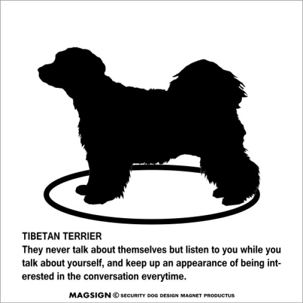 画像1: TIBETAN TERRIER'S POEM [MAGSIGN] ポエムシリーズ マグネット＆ステッカー 防水/耐水・耐光性 日本製 英語＆シルエット：チべタンテリア（ホワイト/イエロー） (1)