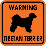 画像3: [MAGSIGN] WARNING TIBETAN TERRIER マグネット＆ステッカー：チべタンテリア(ホワイト/イエロー/オレンジ) 注意 英語 正方形 車＆屋外用(防水性/耐光性) 日本製 (3)