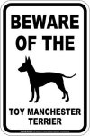 画像1: [MAGSIGN] トイマンチェスターテリア 注意 英語 マグネット＆ステッカー BEWARE OF THE TOY MANCHESTER TERRIER 車/屋外用 日本製 (1)