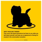 画像2: WEST HIGHLAND TERRIER'S POEM [MAGSIGN] ポエムシリーズ マグネット＆ステッカー 防水/耐水・耐光性 日本製 英語＆シルエット：ウエストハイランドテリア（ホワイト/イエロー） (2)