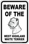 画像3: [MAGSIGN] ウエストハイランドホワイトテリア 注意 英語 マグネット＆ステッカー BEWARE OF THE WEST HIGHLAND WHITE TERRIER 車/屋外用 日本製 (3)