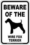 画像1: [MAGSIGN] ワイヤーフォックステリア 注意 英語 マグネット＆ステッカー BEWARE OF THE WIRE FOX TERRIER 車/屋外用 日本製 (1)