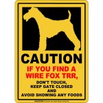 画像2: [MAGSIGN] CAUTION IF YOU FIND マグネット＆ステッカ：ワイヤーフォックステリア（ホワイト/イエロー） 手を出さない ドアは閉めたまま 食べ物は見せない 英語 警戒 車 屋外用(防水/耐水・耐光仕様) 日本製 (2)