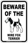 画像2: [MAGSIGN] ワイヤーフォックステリア 注意 英語 マグネット＆ステッカー BEWARE OF THE WIRE FOX TERRIER 車/屋外用 日本製 (2)