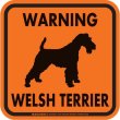 画像3: [MAGSIGN] WARNING WELSH TERRIER マグネット＆ステッカー：ウェルシュテリア(ホワイト/イエロー/オレンジ) 注意 英語 正方形 車＆屋外用(防水性/耐光性) 日本製 (3)