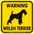 画像2: [MAGSIGN] WARNING WELSH TERRIER マグネット＆ステッカー：ウェルシュテリア(ホワイト/イエロー/オレンジ) 注意 英語 正方形 車＆屋外用(防水性/耐光性) 日本製 (2)