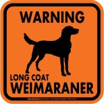 画像3: [MAGSIGN] WARNING WEIMARANER マグネット＆ステッカー：ロングコートワイマラナー(ホワイト/イエロー/オレンジ) 注意 英語 正方形 車＆屋外用(防水性/耐光性) 日本製 (3)