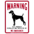 画像1: [MAGSIGN] WEIMARANER 注意 英語 WARNING 警告/保護/警戒 車 屋外用 マグネット＆ステッカー 日本製：ワイマラナー (1)