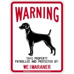 画像1: [MAGSIGN] WEIMARANER 注意 英語 WARNING 警告/保護/警戒 車 屋外用 マグネット＆ステッカー 日本製：ワイマラナー (1)