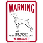 画像2: [MAGSIGN] WEIMARANER 注意 英語 WARNING 警告/保護/警戒 車 屋外用 マグネット＆ステッカー 日本製：ワイマラナー (2)