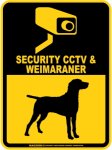 画像1: ワイマラナー＆防犯カメラ 監視 警戒中 英語 マグサイン(マグネット/ステッカー)：SECURITY CCTV ＆ WEIMARANER [MAGSIGN] (1)
