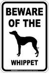 画像1: [MAGSIGN] ウィペット 注意 英語 マグネット＆ステッカー BEWARE OF THE WHIPPET 車/屋外用 日本製 (1)