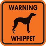 画像4: [MAGSIGN] WARNING WHIPPET マグネット＆ステッカー：ウィペット(ホワイト/イエロー/オレンジ) 注意 英語 正方形 車＆屋外用(防水性/耐光性) 日本製 (4)