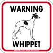 画像4: [MAGSIGN] WARNING WHIPPET マグネット＆ステッカー：ウィペット(ホワイト/イエロー/オレンジ) 注意 英語 正方形 車＆屋外用(防水性/耐光性) 日本製 (4)