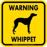 画像3: [MAGSIGN] WARNING WHIPPET マグネット＆ステッカー：ウィペット(ホワイト/イエロー/オレンジ) 注意 英語 正方形 車＆屋外用(防水性/耐光性) 日本製 (3)