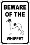 画像2: [MAGSIGN] ウィペット 注意 英語 マグネット＆ステッカー BEWARE OF THE WHIPPET 車/屋外用 日本製 (2)