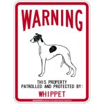 画像1: [MAGSIGN] WHIPPET 注意 英語 WARNING 警告/保護/警戒 車 屋外用 マグネット＆ステッカー 日本製：ウィペット (1)