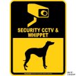 画像3: ウィペット＆防犯カメラ 監視 警戒中 英語 マグサイン(マグネット/ステッカー)：SECURITY CCTV ＆ WHIPPET [MAGSIGN] (3)