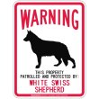 画像2: [MAGSIGN] WHITE SWISS SHEPHERD 注意 英語 WARNING 警告/保護/警戒 車 屋外用 マグネット＆ステッカー 日本製：ホワイトスイスシェパード (2)