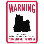 画像2: [MAGSIGN] YORKSHIRE TERRIER 注意 英語 WARNING 警告/保護/警戒 車 屋外用 マグネット＆ステッカー 日本製：ヨークシャーテリア(フルコート) (2)