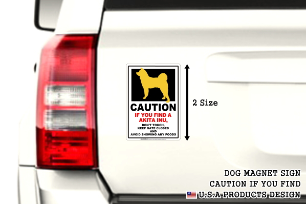 MAGSIGN-CAUTION IF YOU FIND 英語犬注意マグネットステッカー:自動車用