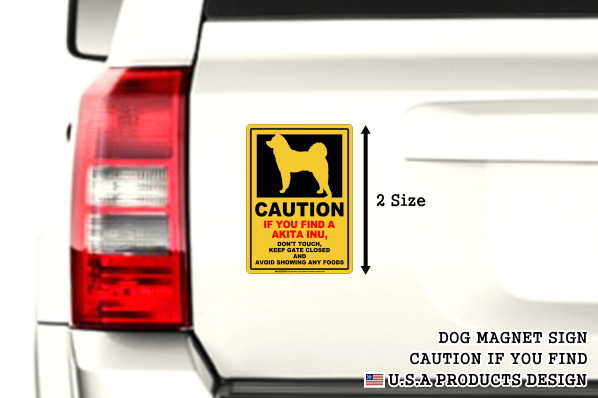 MAGSIGN-CAUTION IF YOU FIND 英語犬注意マグネットステッカー:自動車用