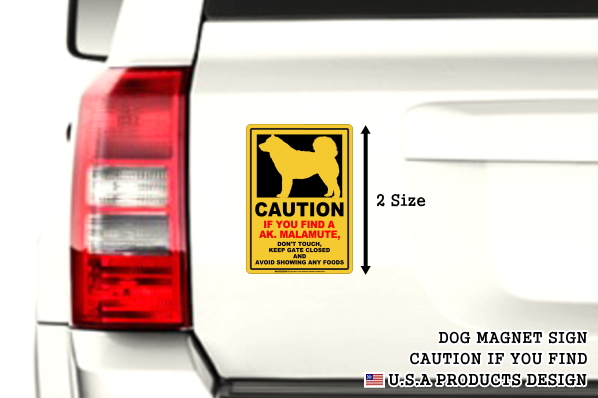 MAGSIGN-CAUTION IF YOU FIND 英語犬注意マグネットステッカー:自動車用