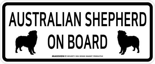 オーストラリアンシェパード,乗車中,カーマグネット,バンパーステッカー,英語,AUSTRALIAN SHEPHERD ON BOARD,ホワイト,白色