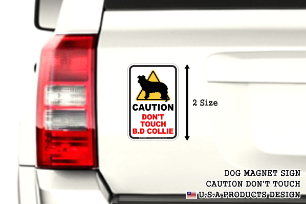 CAUTION DON'T TOUCH マグネットサイン:ボーダーコリー