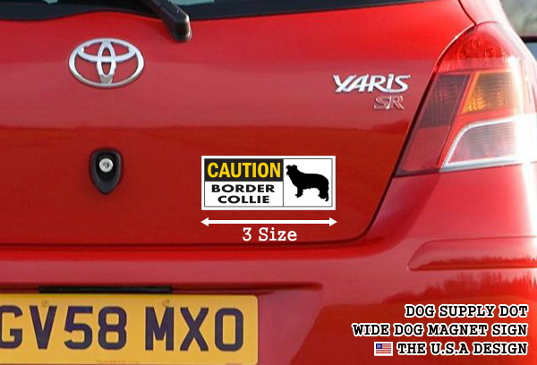 CAUTION BORDER COLLIE ワイドマグネットサイン:ボーダーコリー