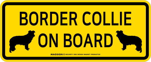 ボーダーコリー,乗車中,カーマグネット,バンパーステッカー,英語,BORDER COLLIE ON BOARD,イエロー,黄色