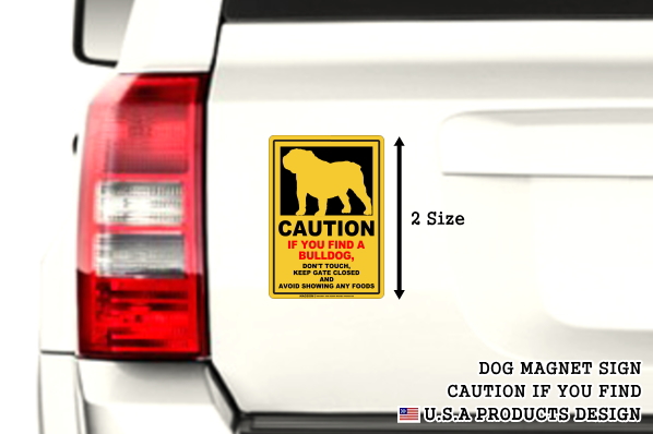 MAGSIGN-CAUTION IF YOU FIND 英語犬注意マグネットステッカー:自動車用